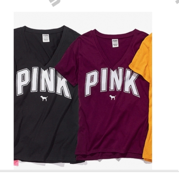 NWT Victoria's Secret PINK V Neck T Shirt - Picture 6 of 6